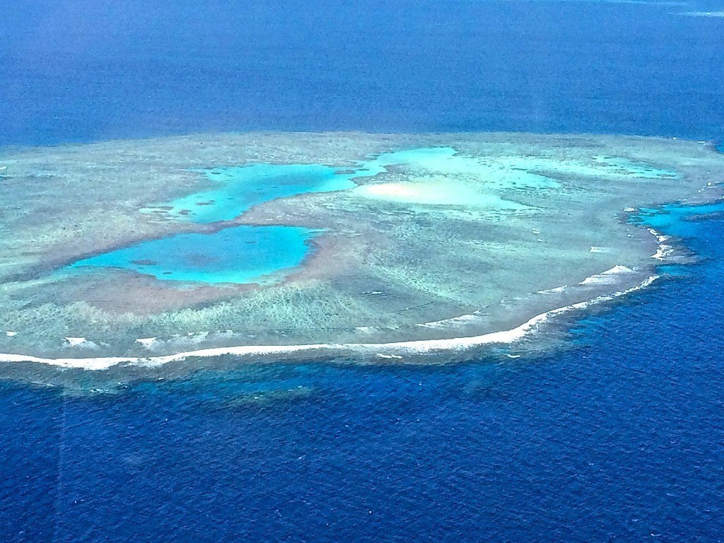 Fiji atoll viewed from helicopter