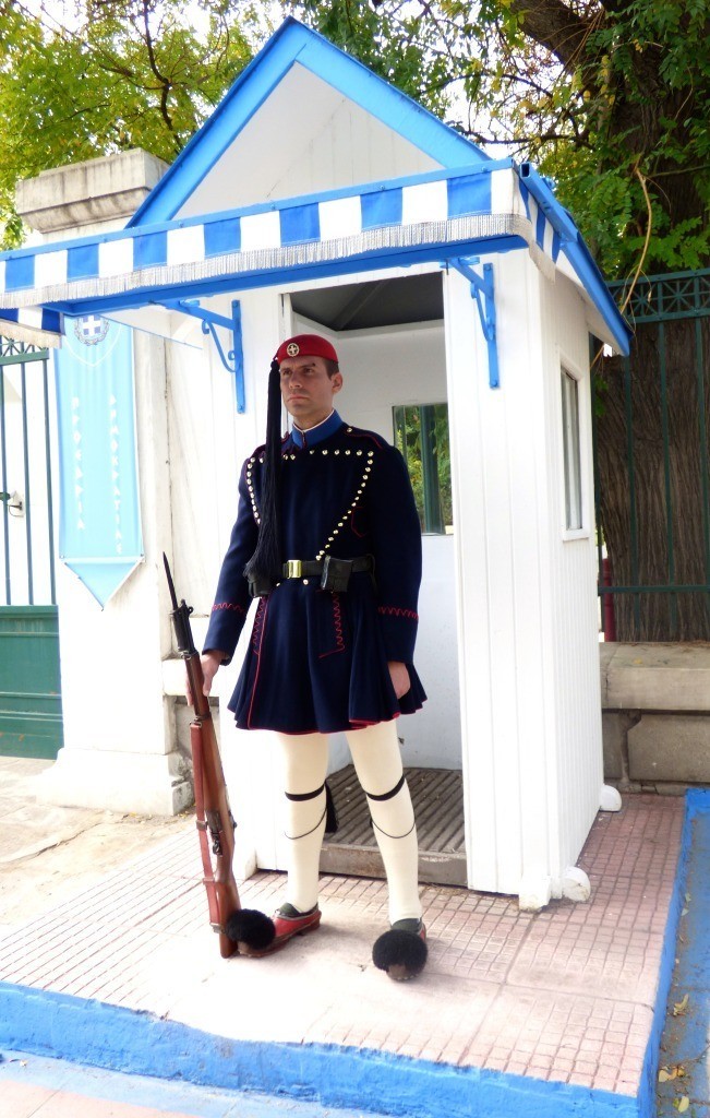 Evzone at Presidential Palace in Athens Greece