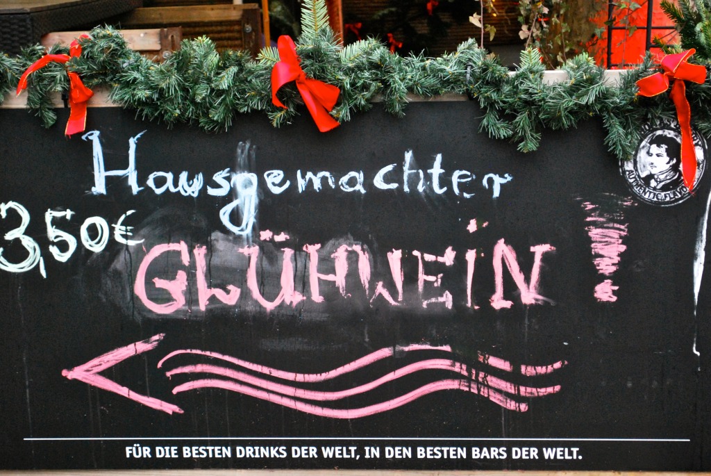 Picture of a sign for Gluhwein at a Christmas Market