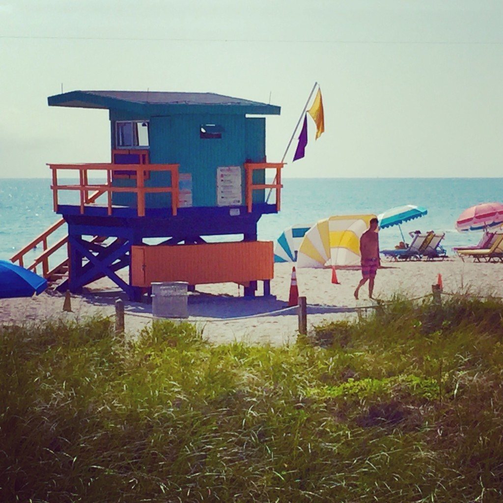 Lifeguard house on the beach Miami Florida