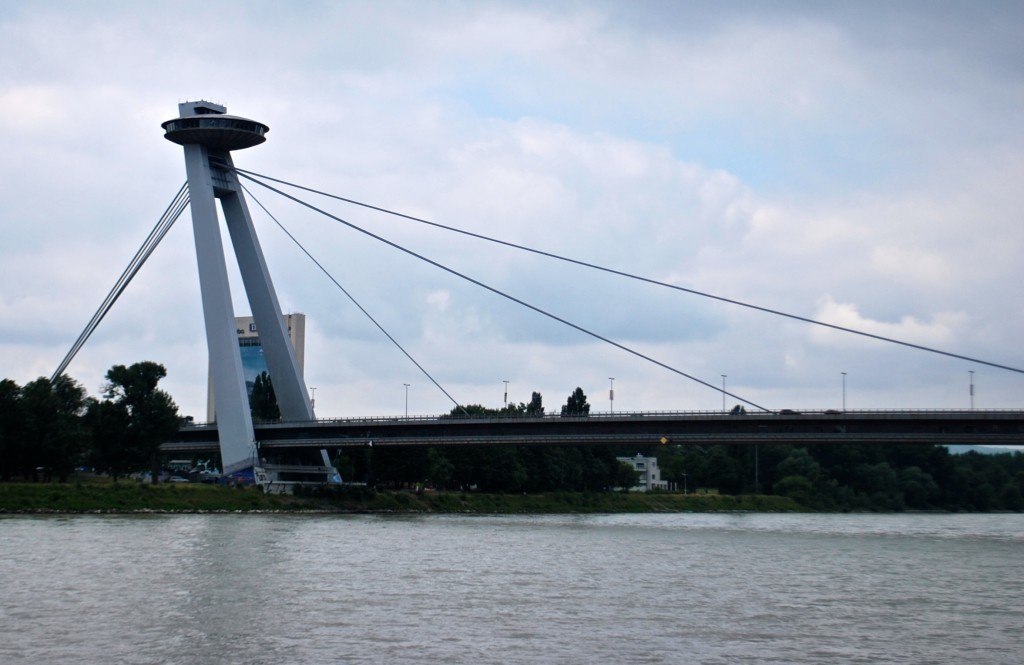 Most SNP or the UFO Bridge in Bratislava