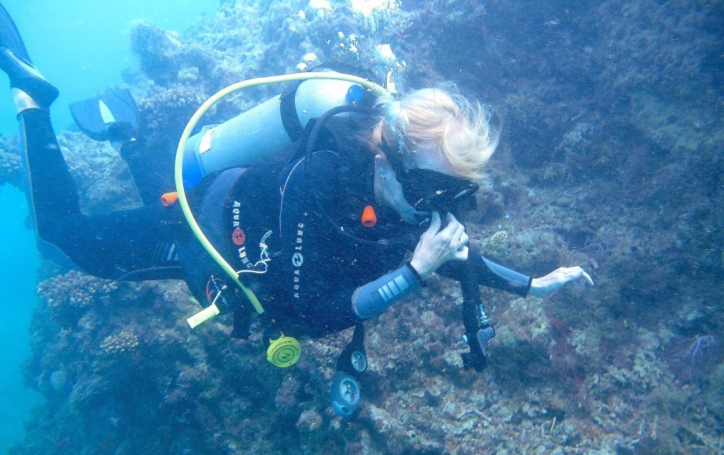 Scuba diver on first dive