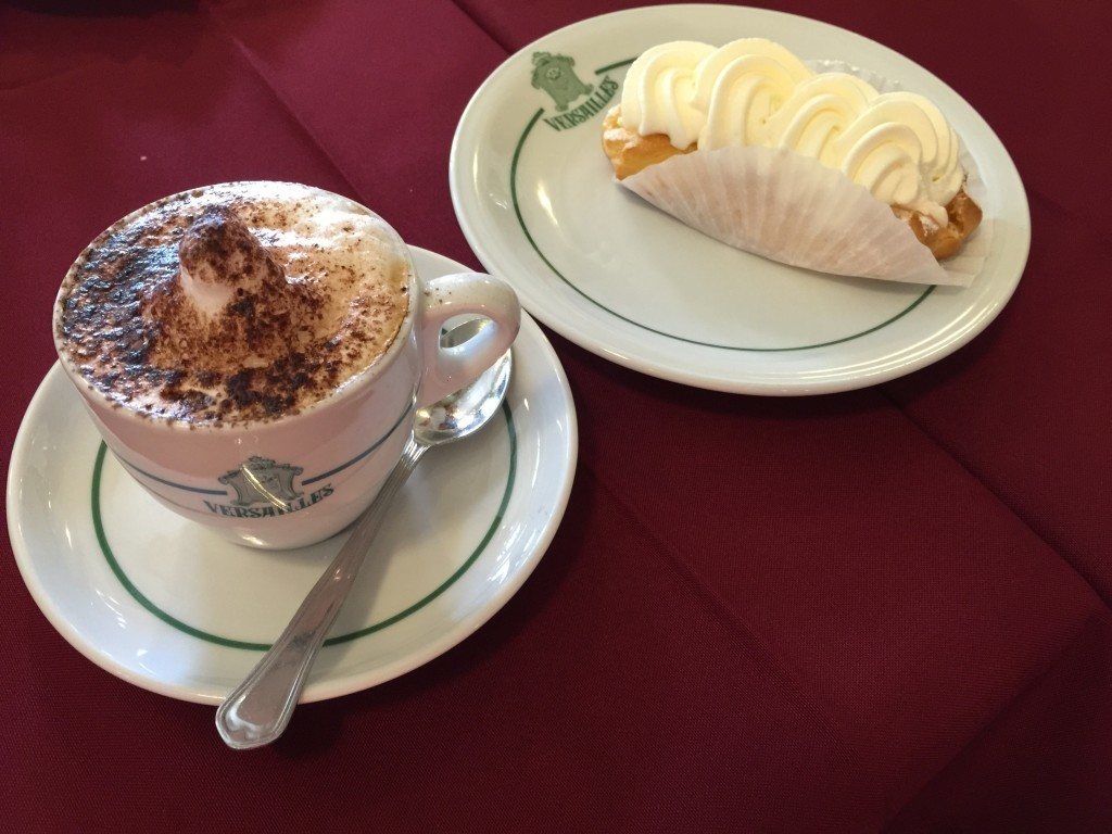 cappuccino and pastry in Lisbon