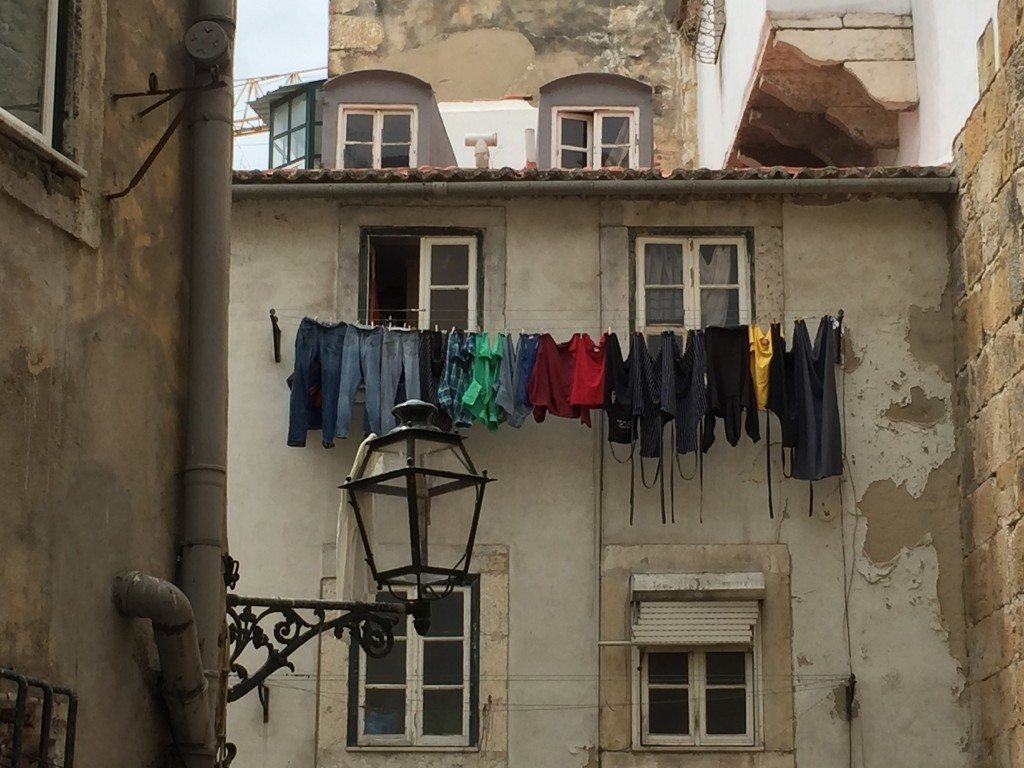 Laundry hanging in the Alfama district of Lisbon