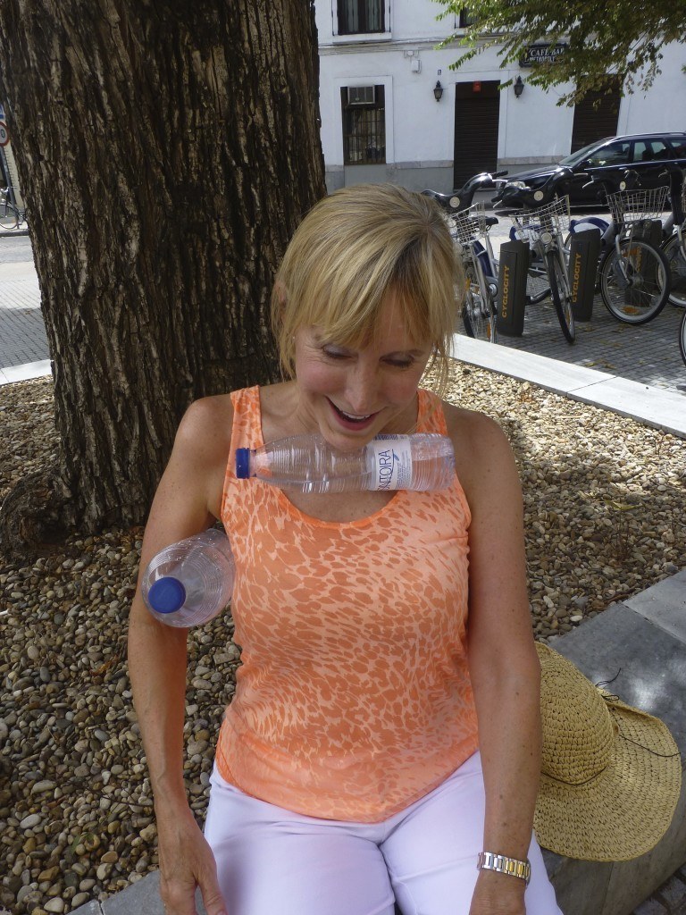 Blonde with water for hydration to be fit on European River Cruise