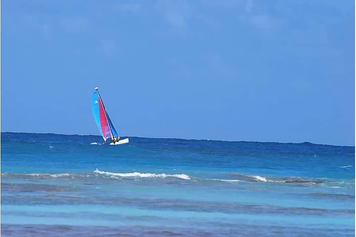 Sailboat included in the cost of the all-inclusive Verandah resort in Antigua