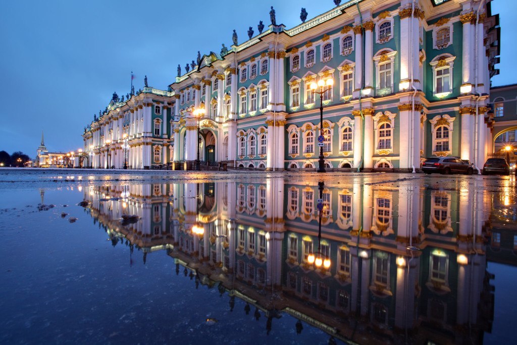 The Winter Palace in St. Petersburg houses the Hermitage Museum and is one of the places we will visit with Viking River Cruises on their Waterways of the Tsars cruise