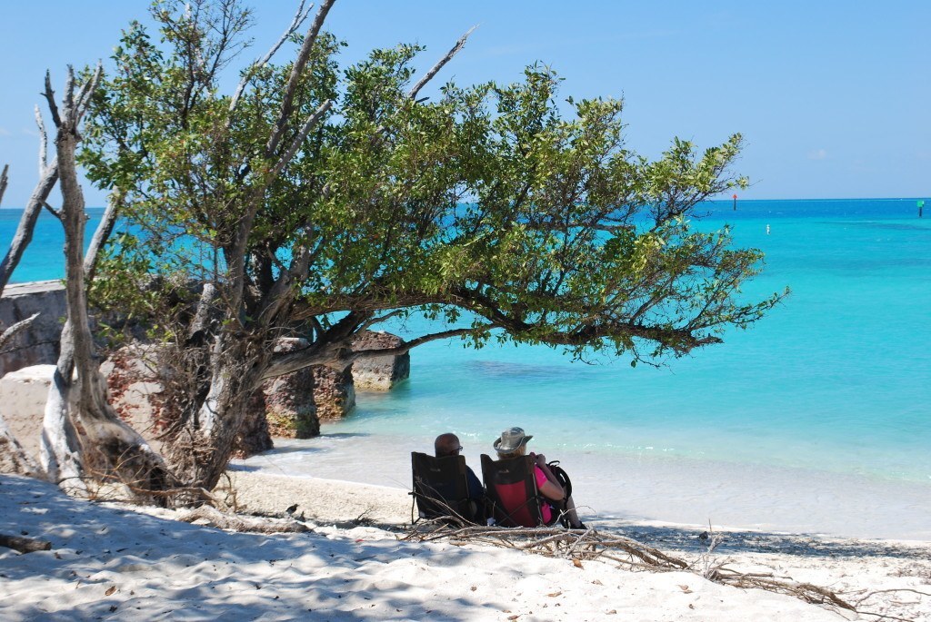 relaxing on the beach on Dry Tortugas National Park