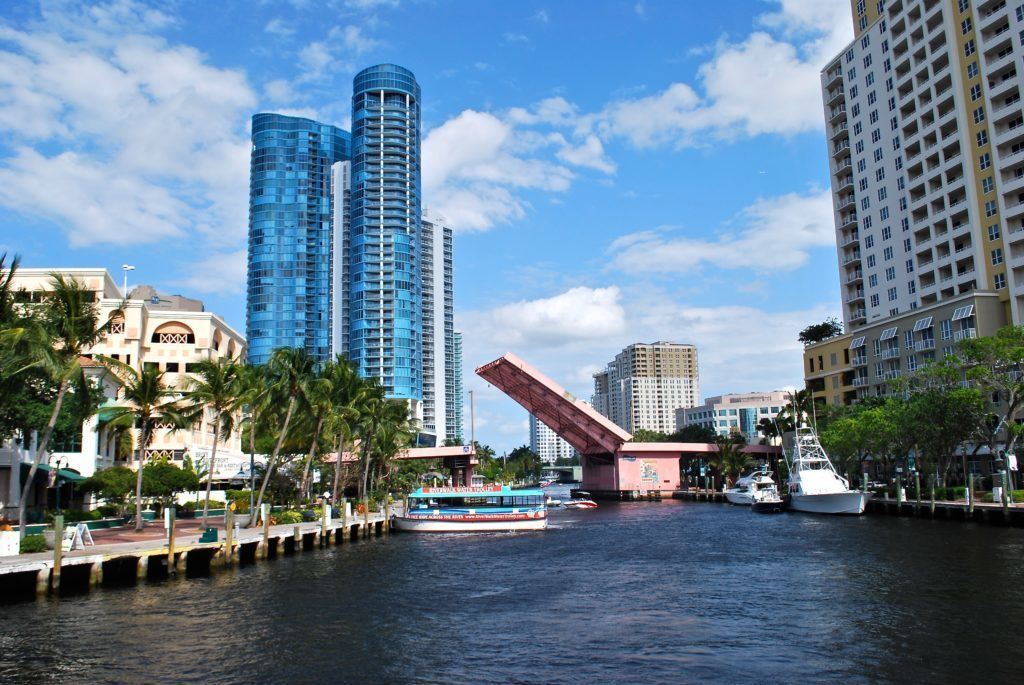 The drawbridge over the New River in Fort Lauderdale
