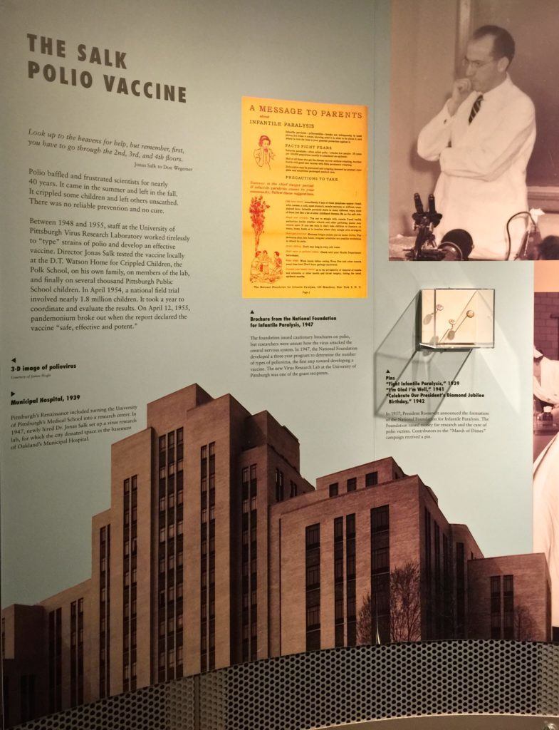 Exhibit about the Salk Polio Vaccine Project in Pittsburgh