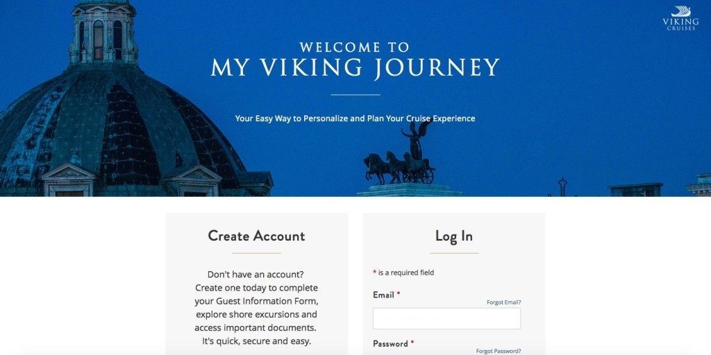 Home page of My Viking Journey planning tool which is a great asset for planning a Viking River cruise
