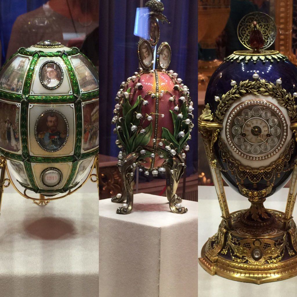 Faberge eggs from the Faberge Museum in St. Petersburg 
